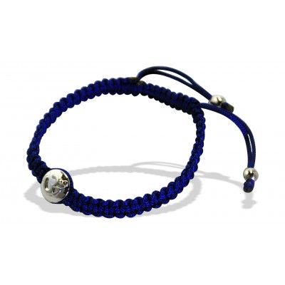 Om Braided Bracelet with Diamond in Silver